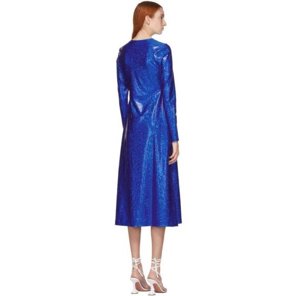Saks Potts Shimmer Simple Dress - 3 - Cobalt Blue - Picture 2 of 4